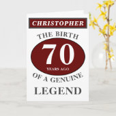 70番目の誕生日レッド正規の凡例に名前を追加 カード (黄色い花)