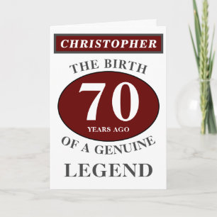 70番目の誕生日レッド正規の凡例に名前を追加 カード