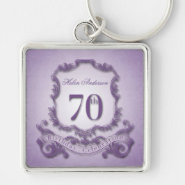 70番目の誕生日ヴィンテージフレームパーソナライズされたキーチェーン キーホルダー