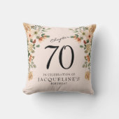 70番目の誕生日ヴィンテージフローラ クッション (正面)