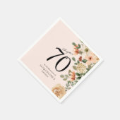 70番目の誕生日ヴィンテージフローラ スタンダードカクテルナプキン (角)