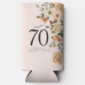 70番目の誕生日ヴィンテージフローラ スリム缶クーラー (正面)