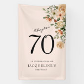 70番目の誕生日ヴィンテージフローラ 横断幕 (縦)