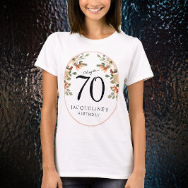 70番目の誕生日ヴィンテージフローラ Tシャツ