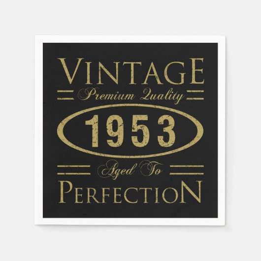 70番目の誕生日ヴィンテージ1953 スタンダードカクテルナプキン (正面)