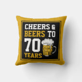 70番目の誕生日応援&ビアーズから70おもしろい年 クッション (裏面)