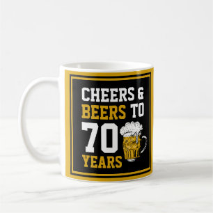 70番目の誕生日応援&ビアーズから70おもしろい年 コーヒーマグカップ