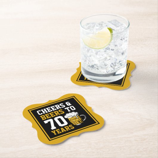 70番目の誕生日応援&ビアーズから70おもしろい年 ペーパーコースター (インサイチュ)