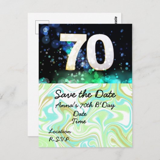 70番目の誕生日日付はがきの保存 ポストカード (正面/裏面)