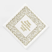 70番目の誕生日番号パターンスキャロプス金ゴールド/白 (コーナー)