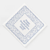 70番目の誕生日番号パターンホタテ青/白 (コーナー)