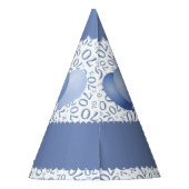 70番目の誕生日番号パターン青/白ホタテ パーティーハット (裏面)