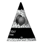70番目の誕生日番号パターン黒/白ホタテ パーティーハット (右)