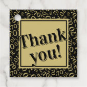 70番目の誕生日番号パターン70金ゴールドと黒 フェイバータグ (正面)