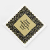 70番目の誕生日番号パターンScallops金ゴールド/黒 (コーナー)