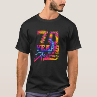 70番目の誕生日絞り染め70歳の誕生日Weasom Tシャツ