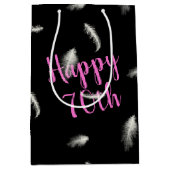 70番目の誕生日羽毛メディア抱き枕 ミディアムペーパーバッグ (正面)