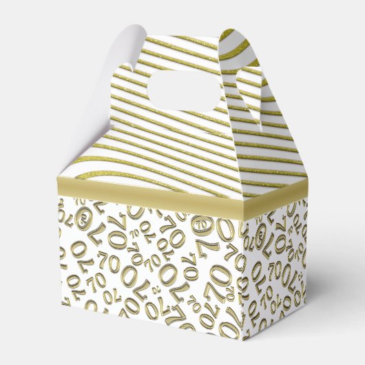 70番目の誕生日金ゴールド/白の番号パターン フェイバーボックス (裏面サイド)