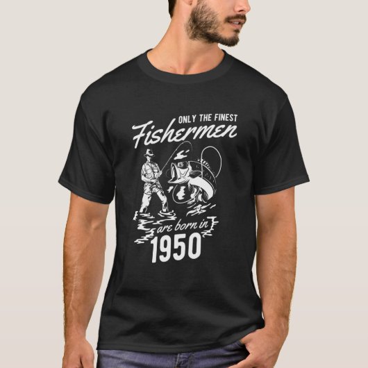 70番目の誕生日1950魚釣り Tシャツ (正面)