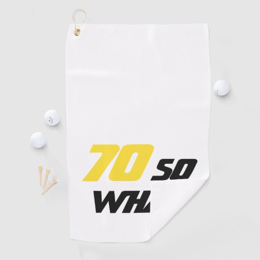 70番目の誕生日70だから何やる気を起こさせるイエローブラック ゴルフタオル (インサイチュ)