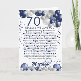 70番目の誕生日70私たちがあなたを愛する理由 カード
