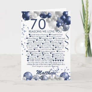70番目の誕生日70私たちがあなたを愛する理由 カード