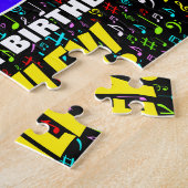 70番目の誕生日:おもしろい、カラフル音楽シンボル、「70」 ジグソーパズル (側面)