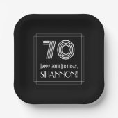 70番目の誕生日:インスパイアアールデコの検索「70」 +名前 ペーパープレート (正面)