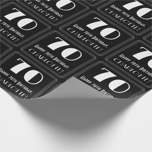 70番目の誕生日-インスパイアアールデコ検索"70",名前 ラッピングペーパー (角)