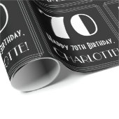 70番目の誕生日-インスパイアアールデコ検索"70",名前 ラッピングペーパー (ロールコーナー)
