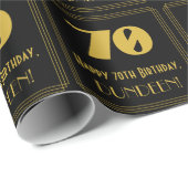 70番目の誕生日-インスパイアアールデコ検索"70" & Name ラッピングペーパー (ロールコーナー)