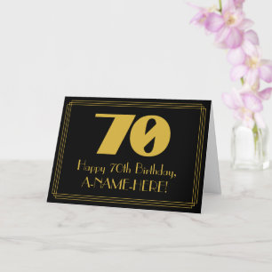 70番目の誕生日:インスパイアアールデコ「70」の検索と名前 カード