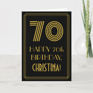 70番目の誕生日:インスパイアアールデコ「70」の検索と名前 カード
