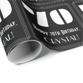 70番目の誕生日:インスパイアアールデコ「70」の検索と名前 ラッピングペーパー (ロールコーナー)