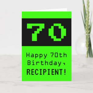 70番目の誕生日:ネディ/オタク系のスタイル「70」と名前 カード