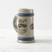 70番目の誕生日·レトロ·カー·バンジャー名の追加日 ビールジョッキ (正面左)