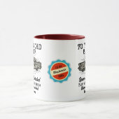 70番目の誕生日·レトロ·カー·バンジャー名の追加日 マグカップ (中央)