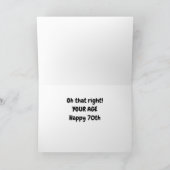 *70番目の誕生日*何が起こっていますか?お前の年齢だ!カード カード (内部)