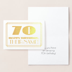 70番目の誕生日、名前+アールデコインスパイア「70」を見る 箔カード