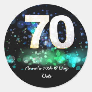 70番目の誕生日(背景が70ボゲ) ラウンドシール