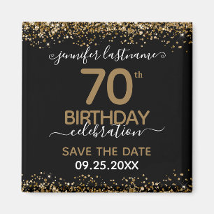 70番目の誕生日Save the Date Magnet マグネット