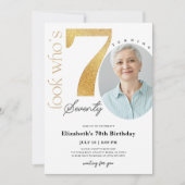 70番目の金ゴールド誕生日招待状（写真あり） 招待状 (正面)