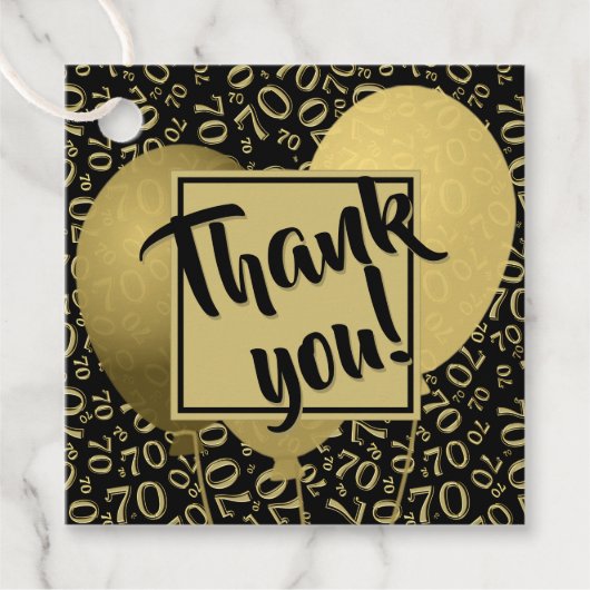 70番目模様金ゴールドとブラックSQ フェイバータグ (正面)