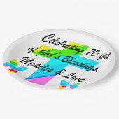 70番目祝の蝶とクロスデザイン ペーパープレート (アングル)