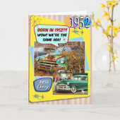 70番誕生日!1952年のシボイと同じ年だ！ カード (黄色い花)