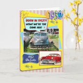 70番誕生日!1952年のシボイと同じ年だ! カード (黄色い花)