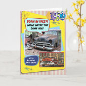 70番誕生日!1952年のシボイと同じ年だ! カード (黄色い花)