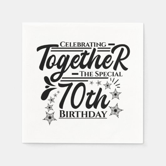 70祝歳の誕生日 スタンダードカクテルナプキン (正面)