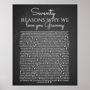 70私たちがあなたを愛する理由ヴィンテージchalkboard ポスター
