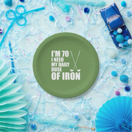 70私は鉄のゴルフプレートの私の毎日の線量を必要とします ペーパープレート (パーティー)